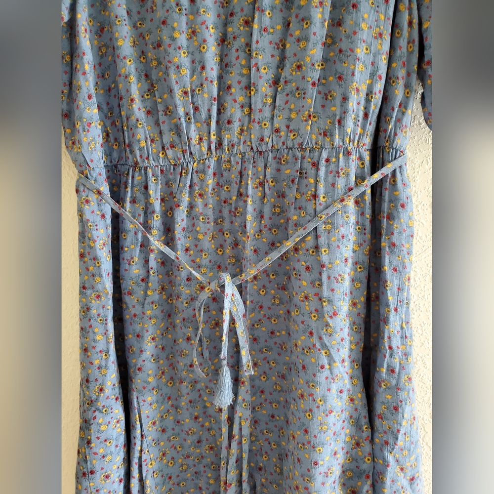 Madewell Button Dress PANSY FLORAL blue viscose Caliso Floral Size 6 $128 - Picture 6 of 16